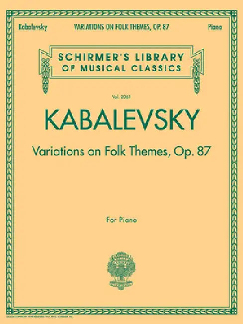 Variations on Folk Themes, Op. 87: Schirmer Library of Classics Volume 2061 by Dmitri Kabalevsky