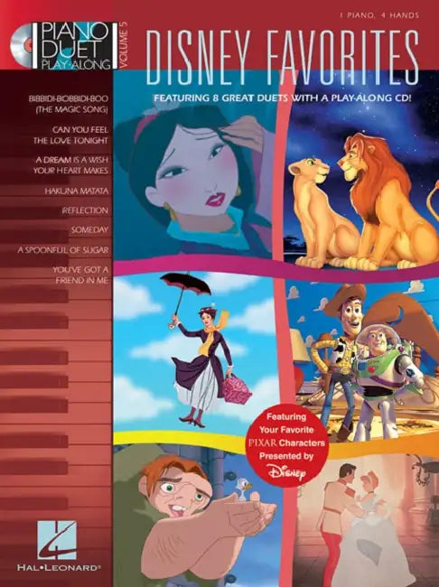 Disney Favorites - Piano Duet Play-Along Volume 5 Book/Online Audio [With CD] by Hal Leonard Corp