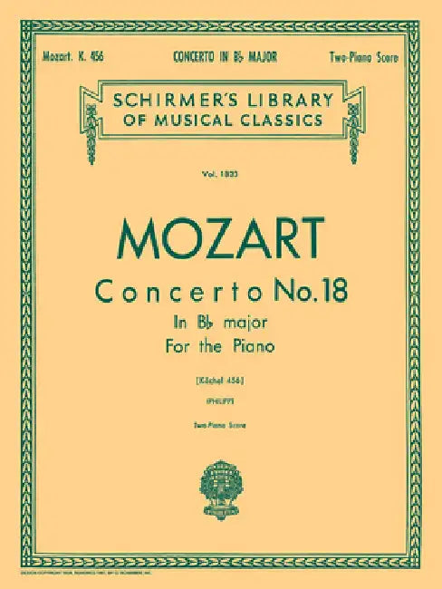 Concerto No. 18 in Bb, K.456: Schirmer Library of Classics Volume 1823 National Federation of Music Clubs 2024-2028 Piano Duet by Wolfgang Amadeus Mozart, I. Philipp
