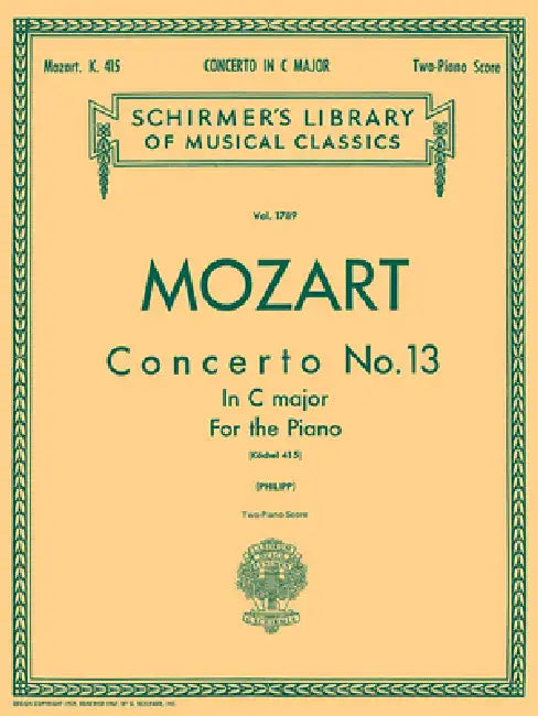 Concerto No. 13 in C, K. 415: Schirmer Library of Classics Volume 1789 National Federation of Music Clubs 2024-2028 Piano Duet by Wolfgang Amadeus Mozart, I. Philipp