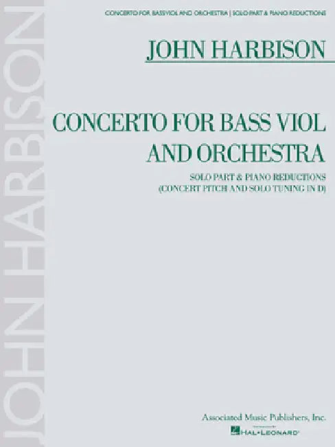 Concerto for Bass Viol: For Double Bass & Piano Reduction by John Harbison