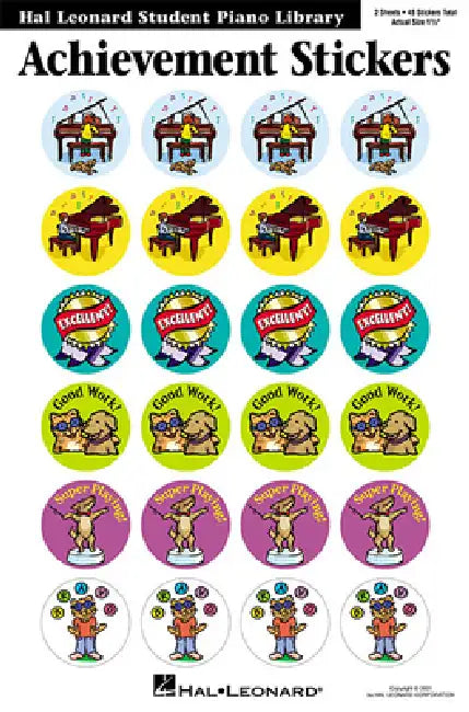 Achievement Stickers: Hal Leonard Student Piano Library by Hal Leonard Corp