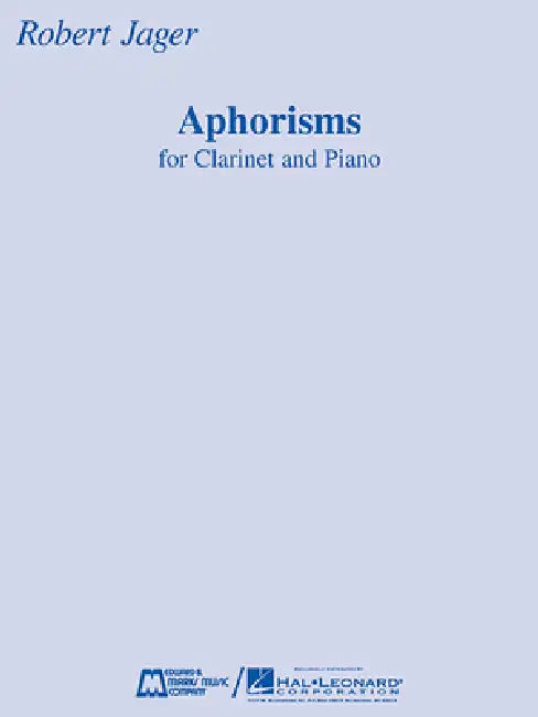 Aphorisms: Clarinet and Piano by Robert Jager