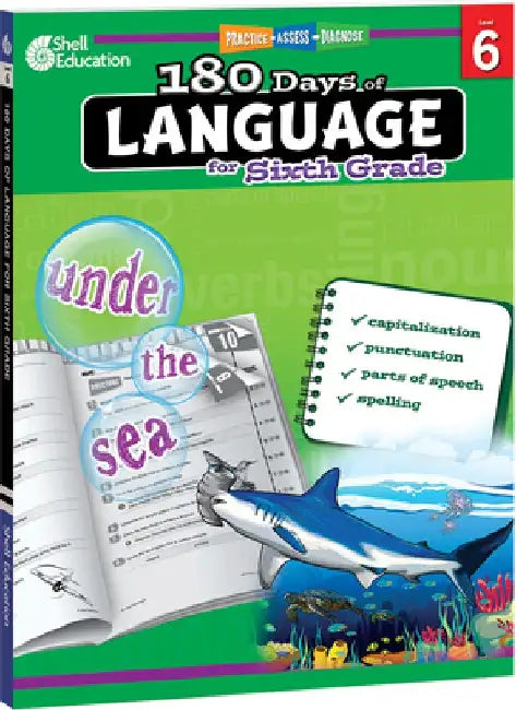 180 Days of Language for Sixth Grade (Grade 6): Practice, Assess, Diagnose by Suzanne Barchers