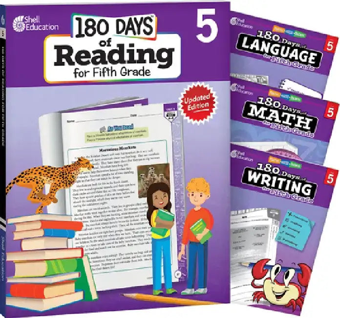 180 Days(tm) Reading, Math, Writing, & Language for Grade 5: 4-Book Set: Practice, Assess, Diagnose by Multiple Authors