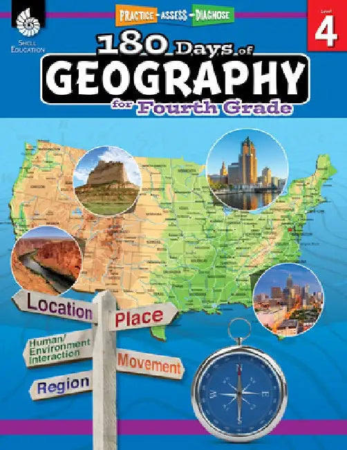 180 Days of Geography for Fourth Grade (Grade 4): Practice, Assess, Diagnose by Chuck Aracich