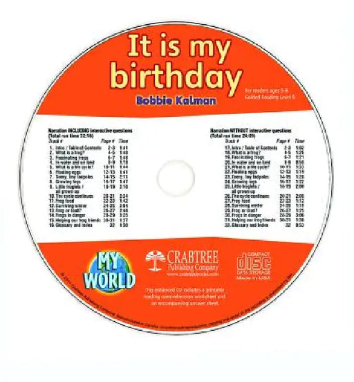 It Is My Birthday - CD Only by Bobbie Kalman