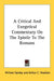 A Critical And Exegetical Commentary On The Epistle To The Romans by William Sanday, Arthur C. Headlam