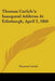 Thomas Carlyle's Inaugural Address At Edinburgh, April 2, 1866 by Thomas Carlyle
