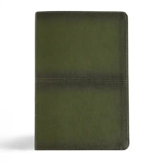 CSB Men's Daily Bible, Olive Leathertouch, Indexed by Robert Wolgemuth