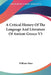 A Critical History Of The Language And Literature Of Antient Greece V3 by William Mure
