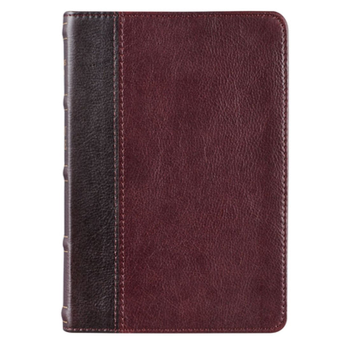 KJV Compact Bible Two-Tone Brown/Brandy Full Grain Leather