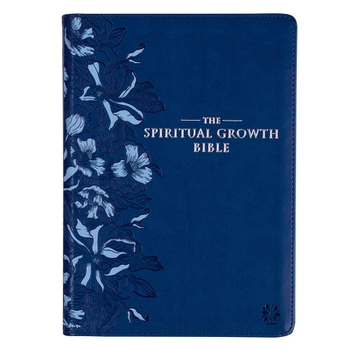 The Spiritual Growth Bible Navy Faux Leather