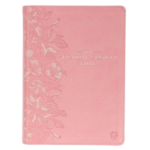 The Spiritual Growth Bible, Study Bible, NLT - New Living Translation Holy Bible, Faux Leather, Pink by Christian Art Gifts