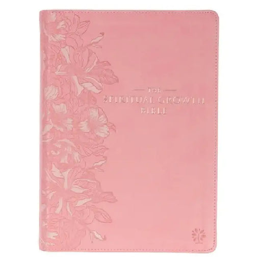 The Spiritual Growth Bible, Study Bible, NLT - New Living Translation Holy Bible, Faux Leather, Pink by Christian Art Gifts