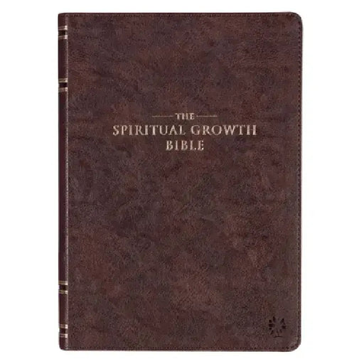 The Spiritual Growth Bible, Study Bible, NLT - New Living Translation Holy Bible, Faux Leather, Walnut Brown by Christian Art Gifts