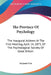 The Province Of Psychology: The Inaugural Address At The First Meeting, April 14, 1875, Of The Psychological Society Of Great Britain by Serjeant Cox