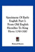 Specimens Of Early English Part I: From Old English Homilies To King Horn 1150-1300 by Richard Morris