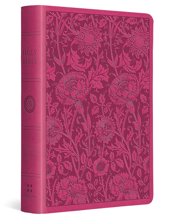 Large Print Compact Bible-ESV-Floral Design