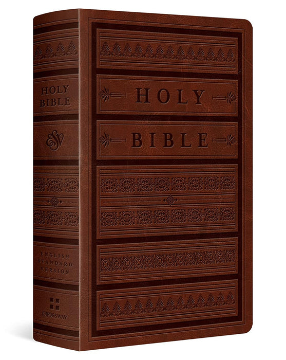 ESV Large Print Personal Size Bible (Trutone, Brown, Engraved Mantel Design)