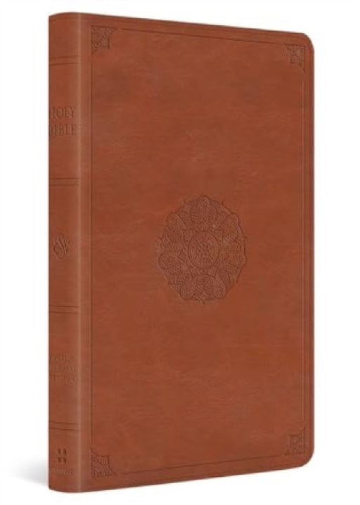 ESV Large Print Thinline Bible (Trutone, English Saddle, Emblem Design) by 