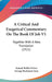 A Critical And Exegetical Commentary On The Book Of Job V1: Together With A New Translation (1921) by Samuel Rolles Driver, George Buchanan Gray