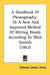 A Handbook Of Phonography: Or A New And Improved Method Of Writing Words According To Their Sounds (1862) by Edward James Jones