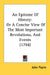 An Epitome Of History: Or A Concise View Of The Most Important Revolutions, And Events (1794) by John Payne