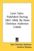 Later Tales: Published During, 1867-1868, By Hans Christian Andersen (1869) by Hans Christian Andersen, Caroline Peachey, Augusta Plesner