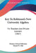Key To Robinson's New University Algebra: For Teachers And Private Learners (1867) by Horatio Nelson Robinson, Daniel W. Fish