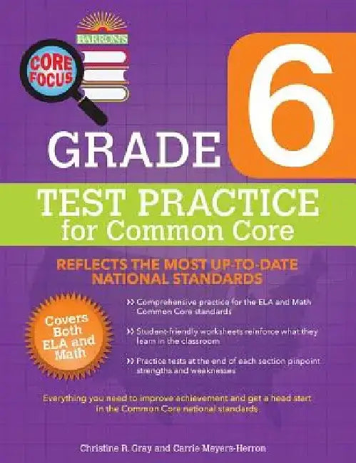 Grade 6 Test Practice for Common Core by Christine R. Gray