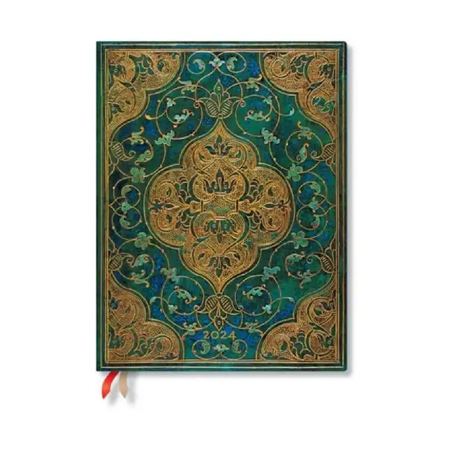 Turquoise Chronicles (Turquoise Chronicles) Ultra Horizontal 12-month Dayplanner 2024 (Elastic Band Closure) by Paperblanks