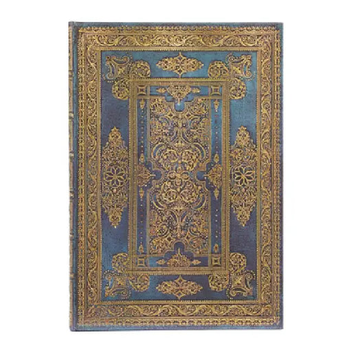 Paperblanks Blue Luxe Luxe Design Hardcover Journal MIDI Unlined Elastic Band Closure 144 Pg 120 GSM by Paperblanks
