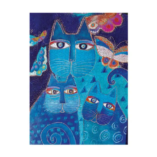 Blue Cats & Butterflies 500 Piece Jigsaw Puzzle, Laurel Burch Collection by Paperblanks (Fantastic Felines) by Paperblanks