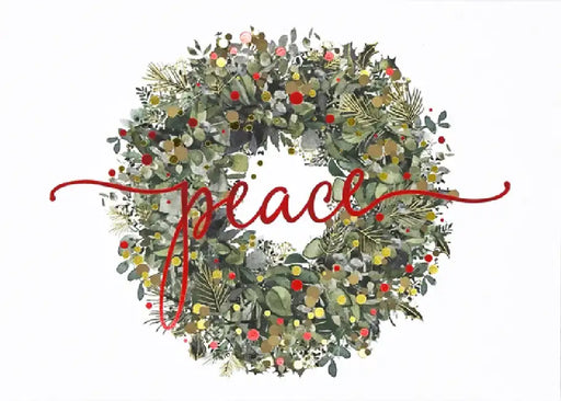 Wreath of Peace Deluxe Boxed Holiday Cards (20 Cards, 21 Self-Sealing Envelopes) by Peter Pauper Press Inc