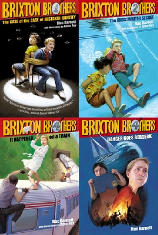 Brixton Brothers Mysterious Case of Cases Collected Set: The Case of the Case of Mistaken Identity; The Ghostwriter Secret; It Happened on a Train; Da by Mac Barnett, Adam Rex, Matt Myers