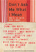 Don't Ask Me What I Mean: Poets In Their Own Words by Don Paterson