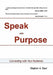 Speak with Purpose by Stephen a Baer