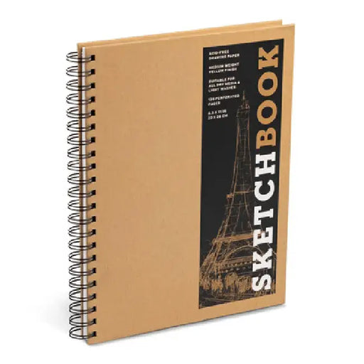 Sketchbook 8.5 X 11 Kraft Spiral Hardcover Mixed Media Sketchbook for Drawing: Acid-Free Quality Paper (128 Pages) by Union Square & Co