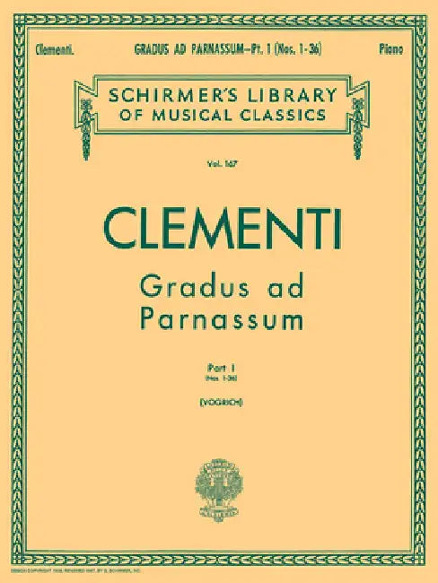 Gradus AD Parnassum - Book 1: Schirmer Library of Classics Volume 167 Piano Solo by Muzio Clementi, Max Vogrich