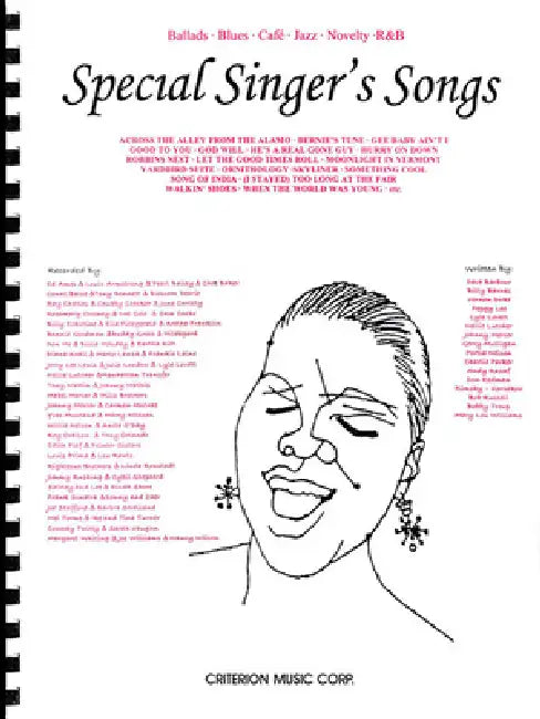 Special Singer's Songs: Ballads * Blues * Cafe * Jazz * Novelty * R&B by Hal Leonard Corp