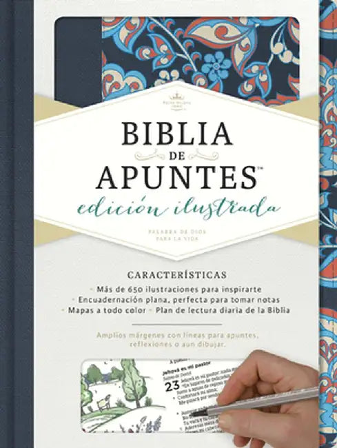 Rvr 1960 Biblia de Apuntes, Edicion Ilustrada, Tela En Rosado y Azul by B&h Espanol Editorial
