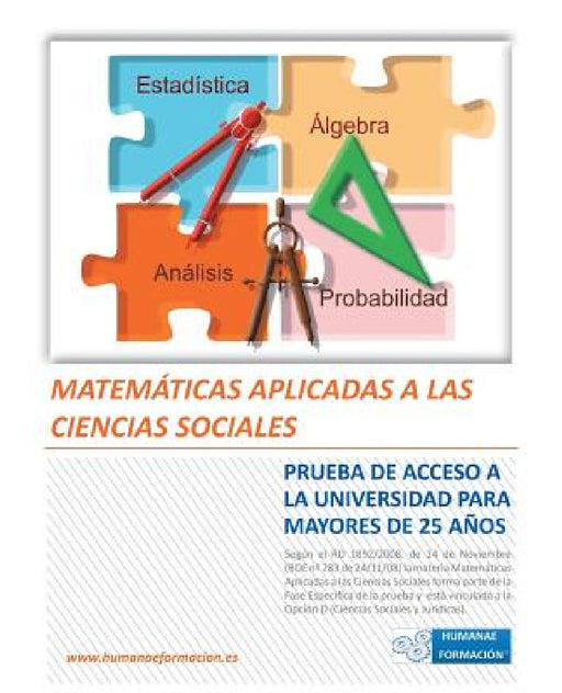 Matematicas Aplicadas a Las Ciencias Sociales: Prueba de Acceso a la Universidad Para Mayores de 25 Anos by Laura Risco Garcia