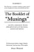 The Booklet of "Musings": ...and Other Commentaries, Theories, Philosophical and Social Observations, Questions and Opinions by Bruce Westcott