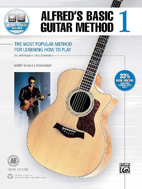 Alfred's Basic Guitar Method, Bk 1: The Most Popular Method for Learning How to Play, Book & Online Audio by Morty Manus