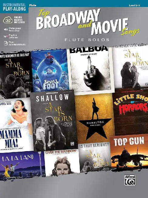 Top Broadway & Movie Songs Instrumental Solos: Flute Solos, Book & Online Media by Bill Galliford
