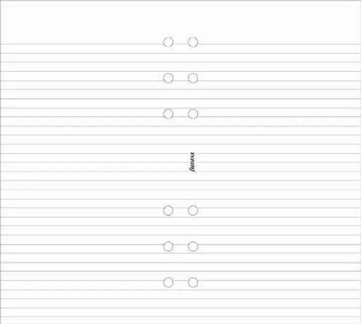 Filofax Personal white ruled notepaper refill