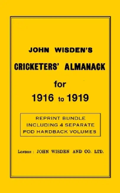 Wisden Cricketers' Almanack 1916 to 1919