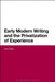 Early Modern Writing and the Privatization of Experience by Nick Davis