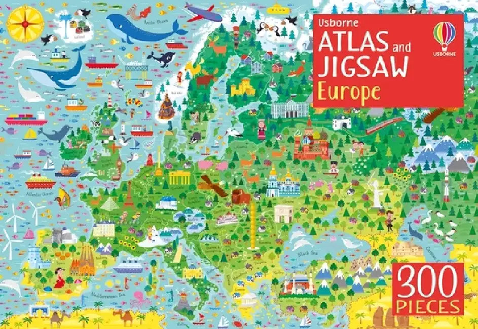 Usborne Atlas and Jigsaw Europe by Jonathan Melmoth